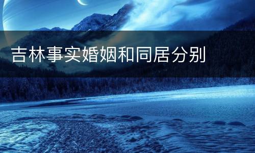 吉林事实婚姻和同居分别