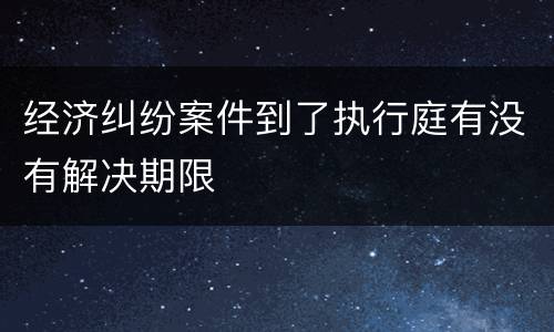 经济纠纷案件到了执行庭有没有解决期限