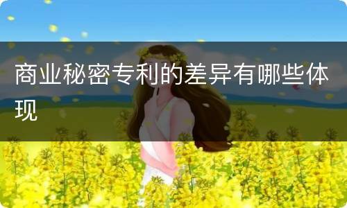商业秘密专利的差异有哪些体现