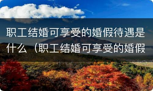 职工结婚可享受的婚假待遇是什么（职工结婚可享受的婚假待遇是什么意思）