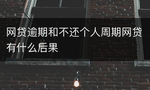 网贷逾期和不还个人周期网贷有什么后果
