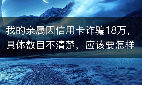 我的亲属因信用卡诈骗18万，具体数目不清楚，应该要怎样办