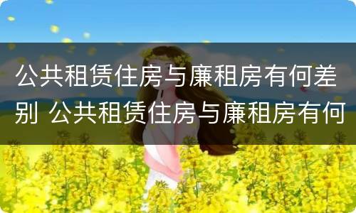 公共租赁住房与廉租房有何差别 公共租赁住房与廉租房有何差别呢