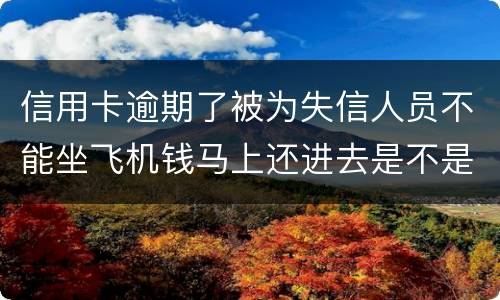 信用卡逾期了被为失信人员不能坐飞机钱马上还进去是不是就可以取消失信黑名单了