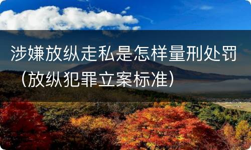 涉嫌放纵走私是怎样量刑处罚（放纵犯罪立案标准）