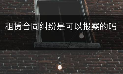 租赁合同纠纷是可以报案的吗