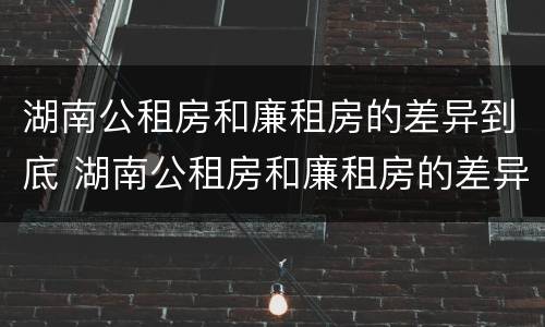 湖南公租房和廉租房的差异到底 湖南公租房和廉租房的差异到底在哪里
