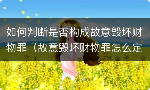 如何判断是否构成故意毁坏财物罪（故意毁坏财物罪怎么定罪）