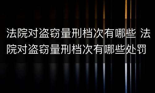 法院对盗窃量刑档次有哪些 法院对盗窃量刑档次有哪些处罚