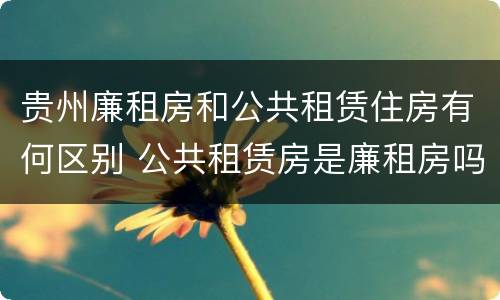 贵州廉租房和公共租赁住房有何区别 公共租赁房是廉租房吗