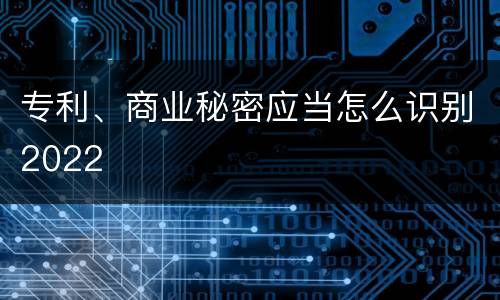 专利、商业秘密应当怎么识别2022