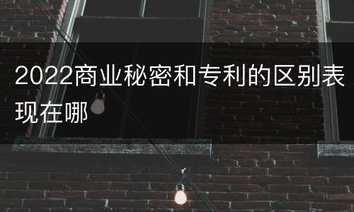 2022商业秘密和专利的区别表现在哪