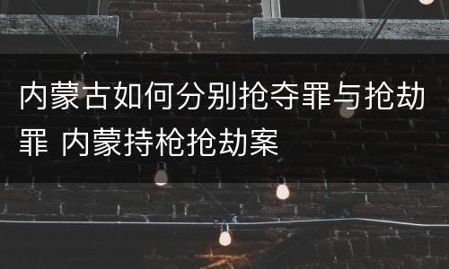 内蒙古如何分别抢夺罪与抢劫罪 内蒙持枪抢劫案