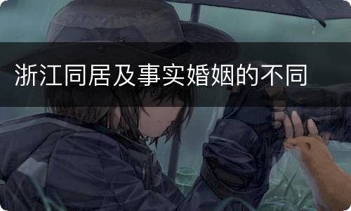 浙江同居及事实婚姻的不同