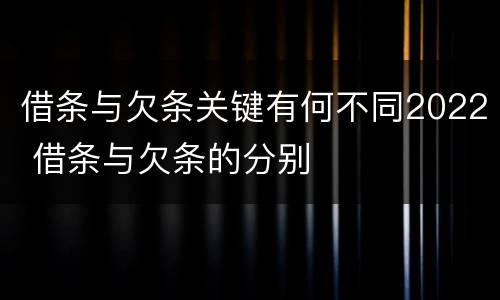 借条与欠条关键有何不同2022 借条与欠条的分别