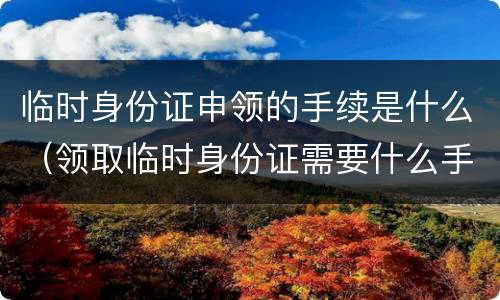 临时身份证申领的手续是什么（领取临时身份证需要什么手续）