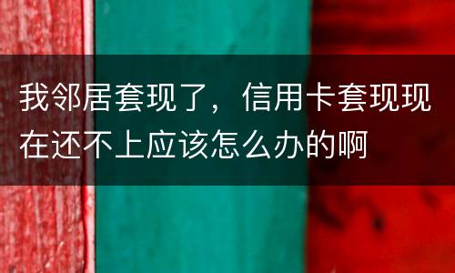 我邻居套现了，信用卡套现现在还不上应该怎么办的啊