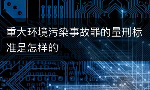 重大环境污染事故罪的量刑标准是怎样的