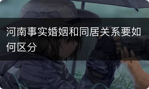 河南事实婚姻和同居关系要如何区分