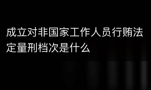 成立对非国家工作人员行贿法定量刑档次是什么