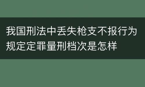 我国刑法中丢失枪支不报行为规定定罪量刑档次是怎样