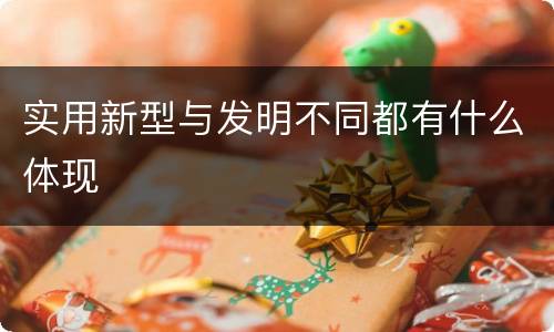 实用新型与发明不同都有什么体现