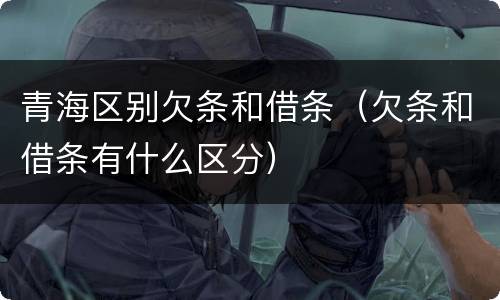 青海区别欠条和借条（欠条和借条有什么区分）