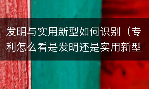 发明与实用新型如何识别（专利怎么看是发明还是实用新型）