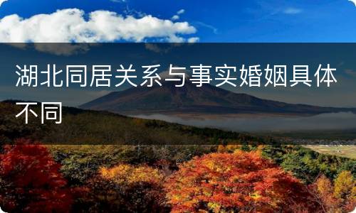 湖北同居关系与事实婚姻具体不同