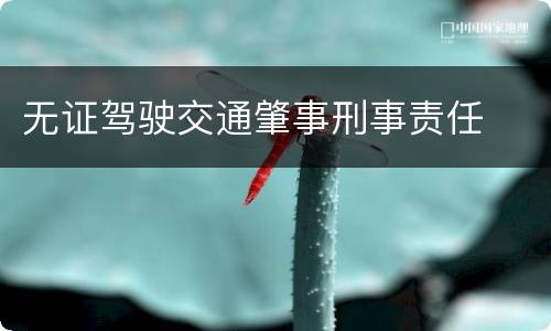 无证驾驶交通肇事刑事责任