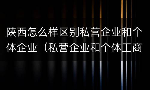 陕西怎么样区别私营企业和个体企业（私营企业和个体工商户的区别哪些?）