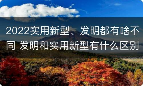 2022实用新型、发明都有啥不同 发明和实用新型有什么区别