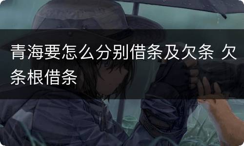 青海要怎么分别借条及欠条 欠条根借条