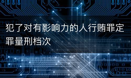 犯了对有影响力的人行贿罪定罪量刑档次