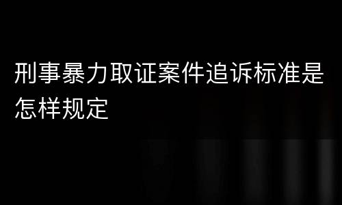 刑事暴力取证案件追诉标准是怎样规定