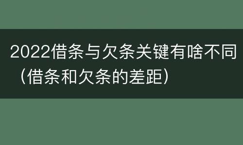 2022借条与欠条关键有啥不同（借条和欠条的差距）
