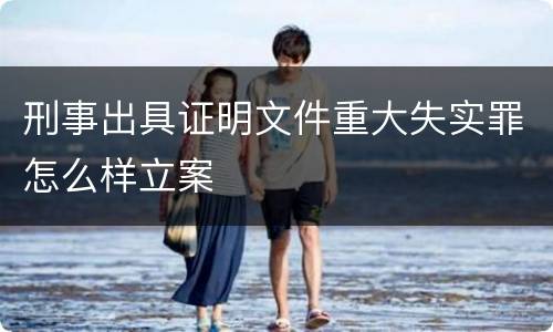 刑事出具证明文件重大失实罪怎么样立案