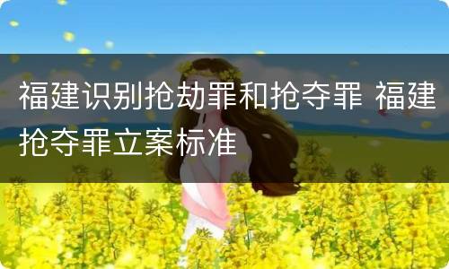 福建识别抢劫罪和抢夺罪 福建抢夺罪立案标准