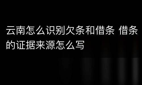 云南怎么识别欠条和借条 借条的证据来源怎么写