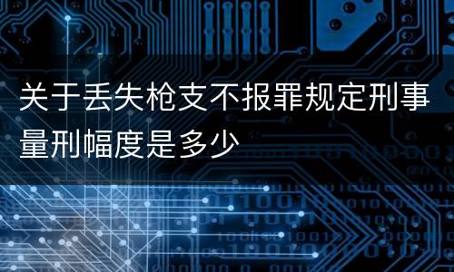 关于丢失枪支不报罪规定刑事量刑幅度是多少