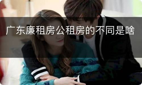 广东廉租房公租房的不同是啥