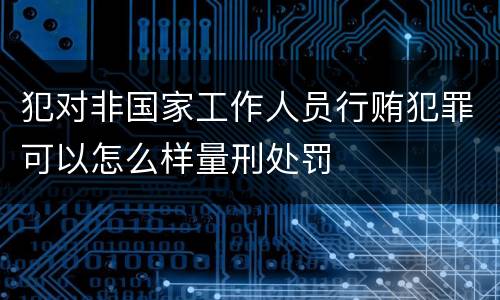 犯对非国家工作人员行贿犯罪可以怎么样量刑处罚