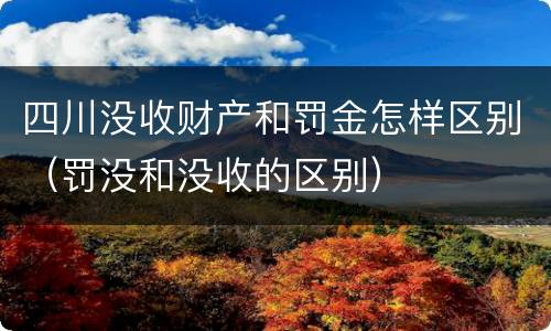 四川没收财产和罚金怎样区别（罚没和没收的区别）