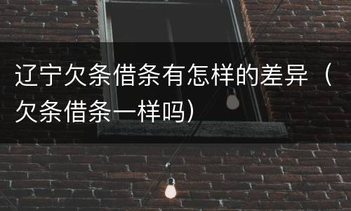 辽宁欠条借条有怎样的差异（欠条借条一样吗）