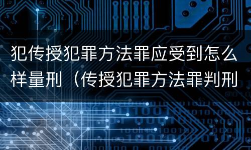 犯传授犯罪方法罪应受到怎么样量刑（传授犯罪方法罪判刑案例）