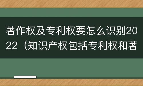 著作权及专利权要怎么识别2022（知识产权包括专利权和著作权吗）