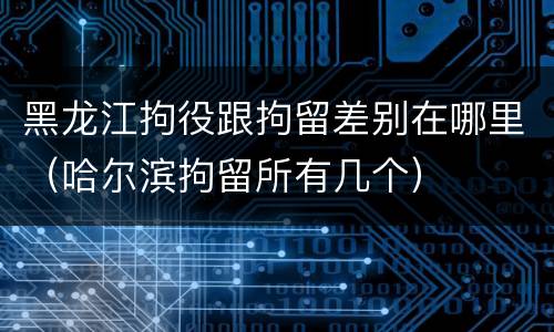 黑龙江拘役跟拘留差别在哪里（哈尔滨拘留所有几个）