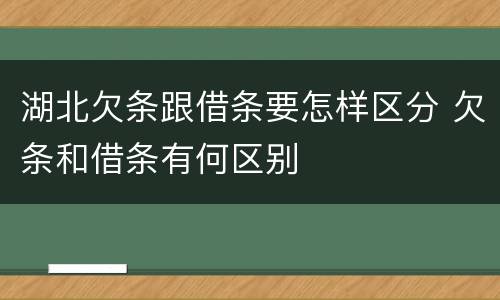 湖北欠条跟借条要怎样区分 欠条和借条有何区别