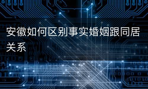 安徽如何区别事实婚姻跟同居关系
