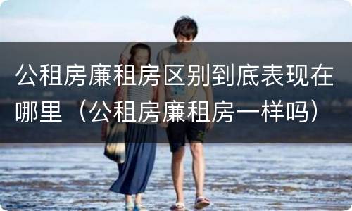 公租房廉租房区别到底表现在哪里（公租房廉租房一样吗）